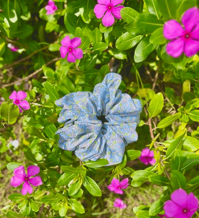 Chouchou floral vert