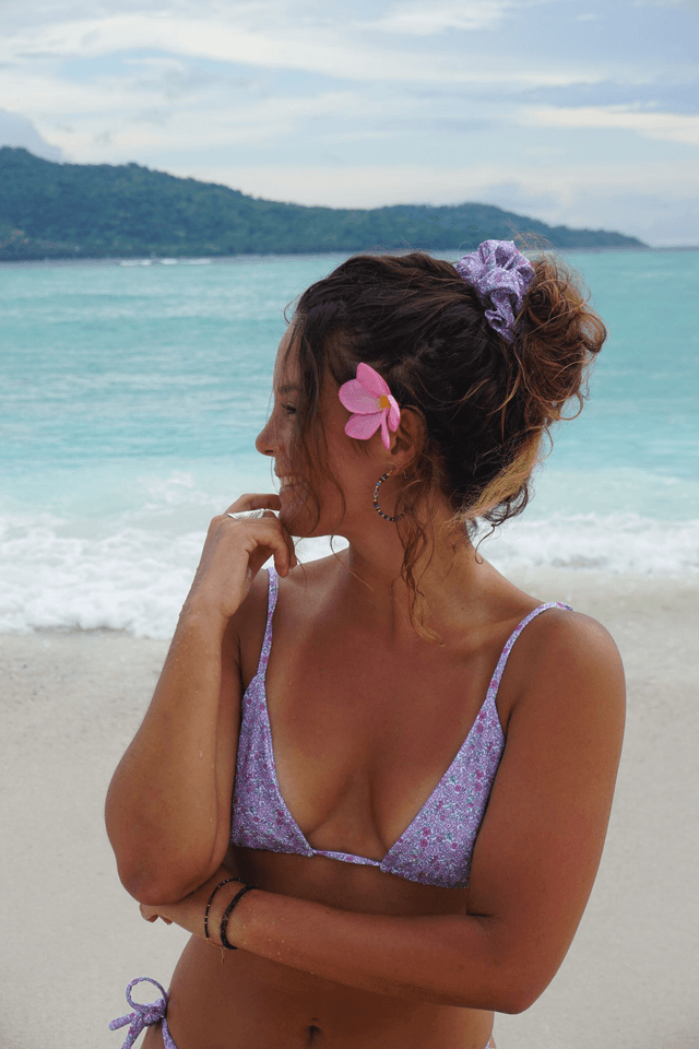 Chouchou floral violet